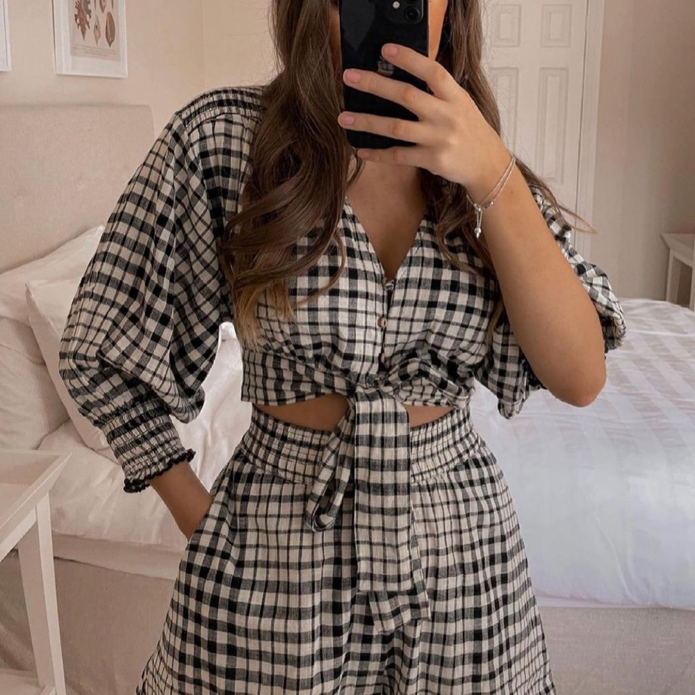 ZARA Gingham Top
